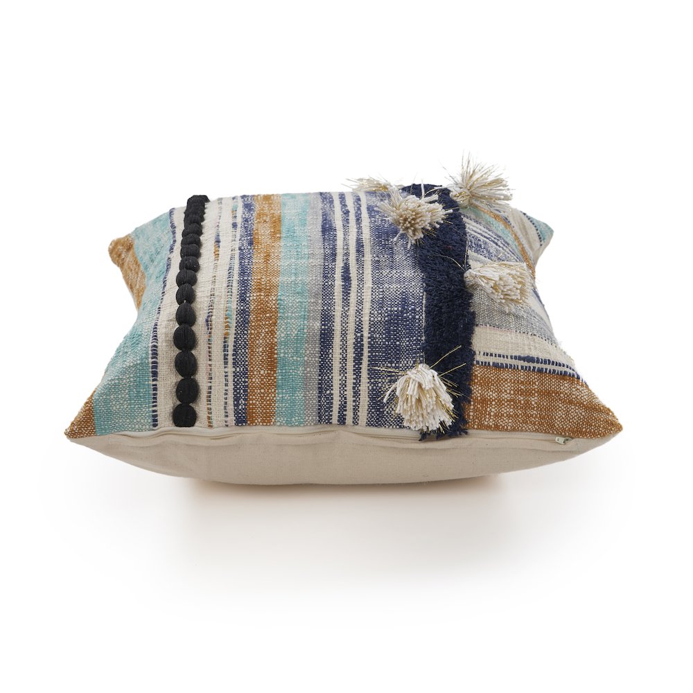 Black Patchwork Throw Pillow. Picture 4