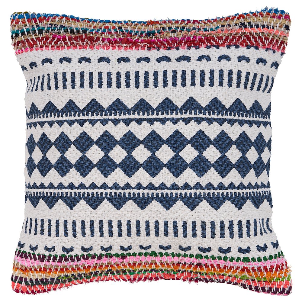 Globally Inspired Chindi Throw Pillow. Picture 1