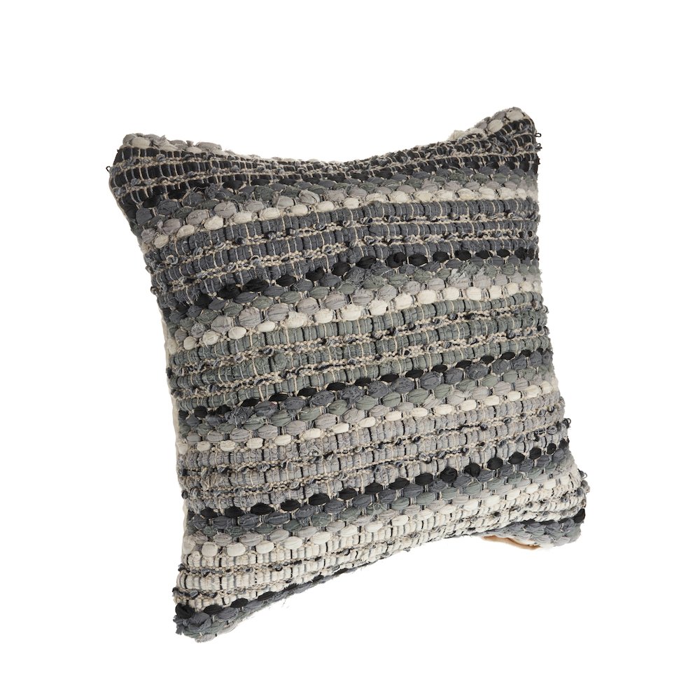 Grayscale Weave Throw Pillow. Picture 4