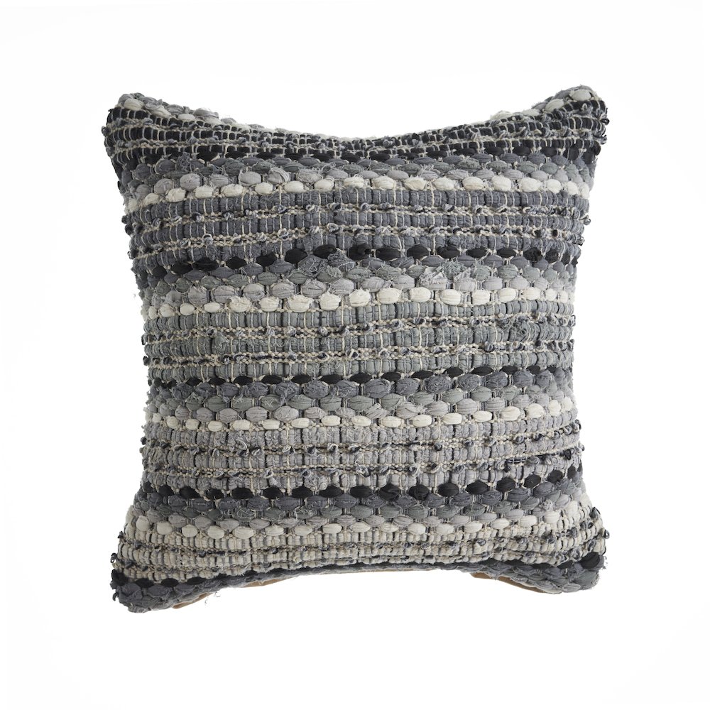 Grayscale Weave Throw Pillow. Picture 1