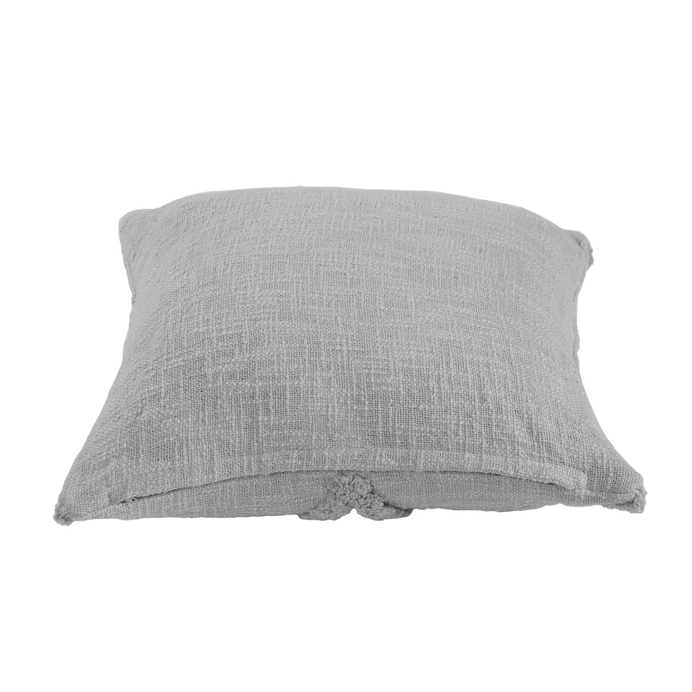 Reese Hand-Tufted Gray Diamond Cotton Throw Pillow, 20" x 20". Picture 5