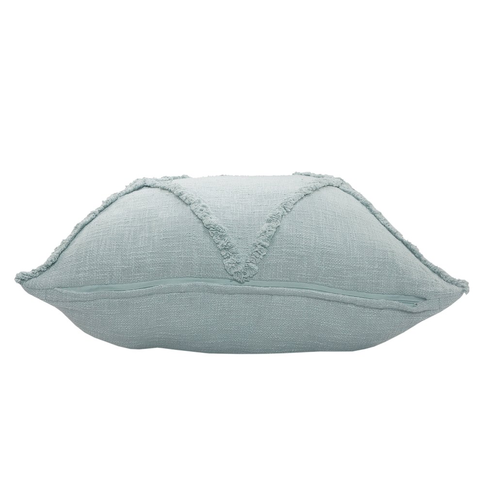 Ox Bay Pastel Blue Solid All-Natural Cotton Square 2 Piece Pillow Cover Set. Picture 6