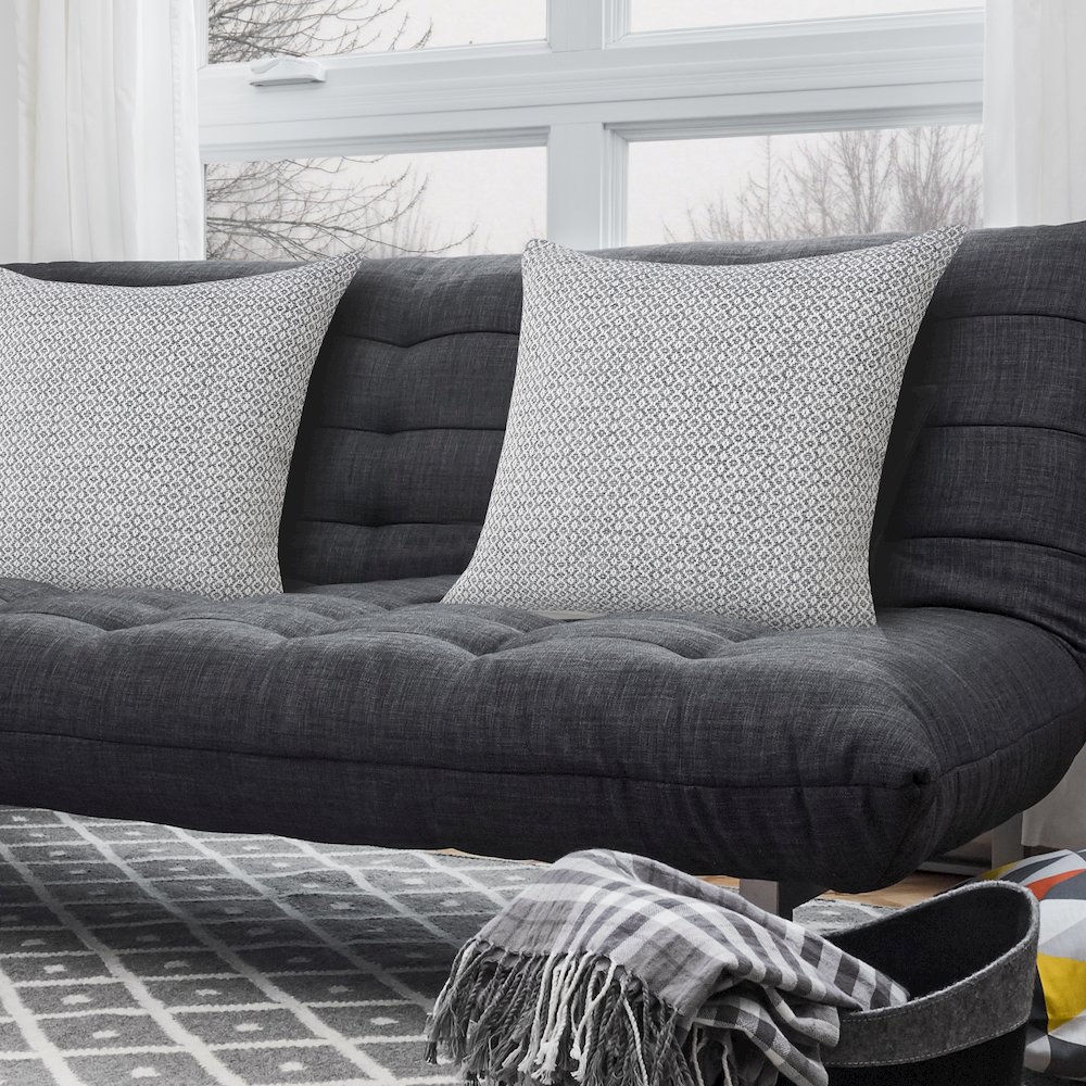 Insignia Cotton Pillow Set of 4 in Gray/White, 18" x 18". Picture 8