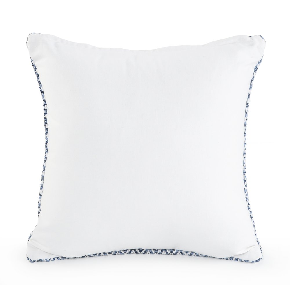 Ox Bay Blue Chevron All-Natural Cotton Square 4 Piece Pillow Cover Set. Picture 4