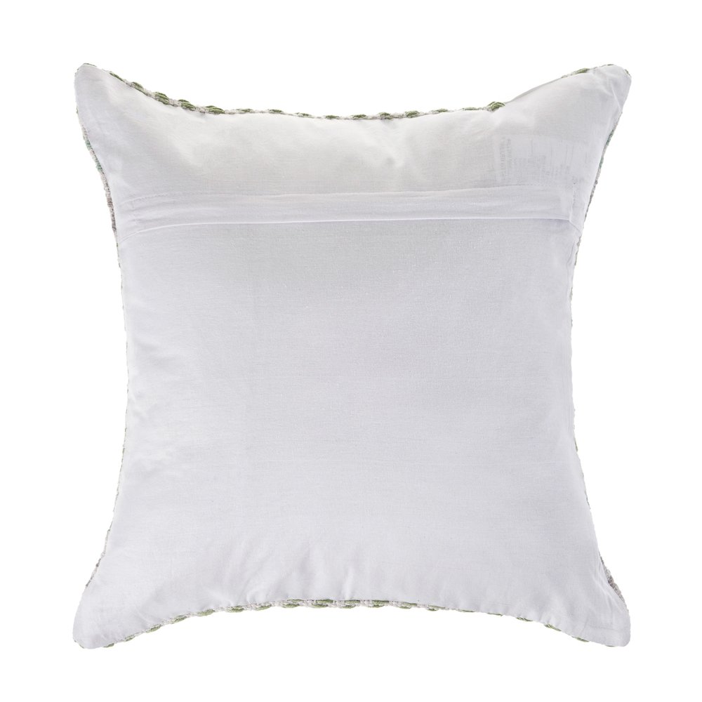 Ox Bay Green/Blue Chevron All-Natural Cotton Square 2 Piece Pillow Cover Set. Picture 5