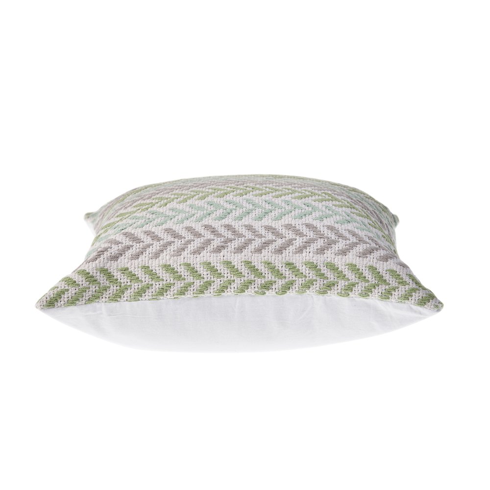 Ox Bay Green/Blue Chevron All-Natural Cotton Square 2 Piece Pillow Cover Set. Picture 6