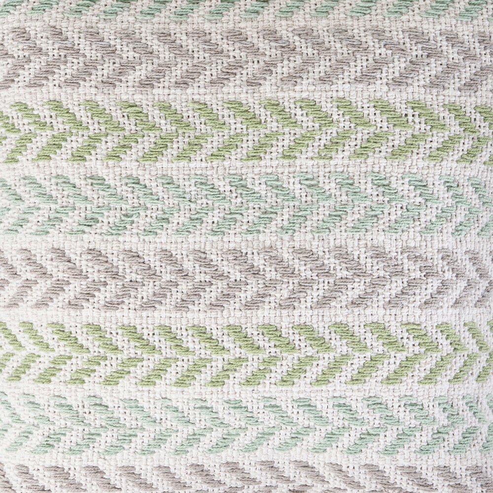 Ox Bay Green/Blue Chevron All-Natural Cotton Square 2 Piece Pillow Cover Set. Picture 3