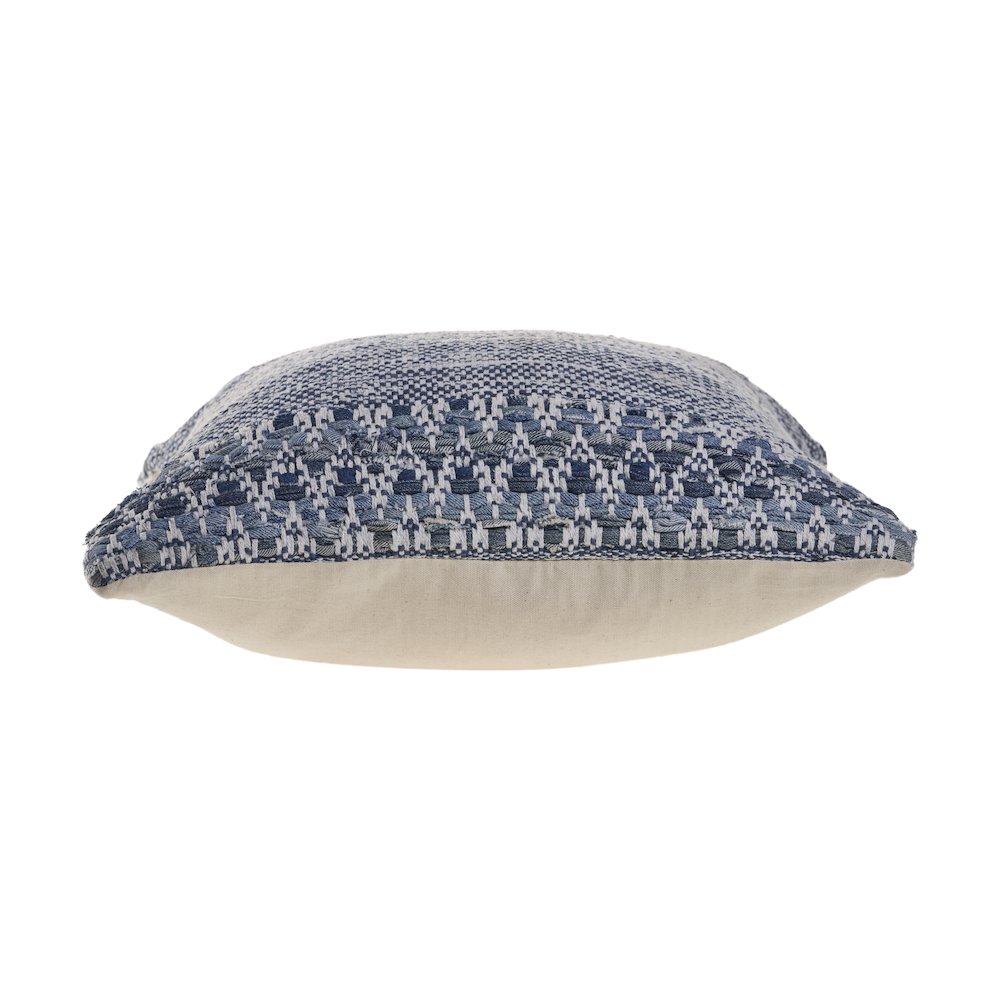 Blue and Ivory Textured Throw Pillow. Picture 3