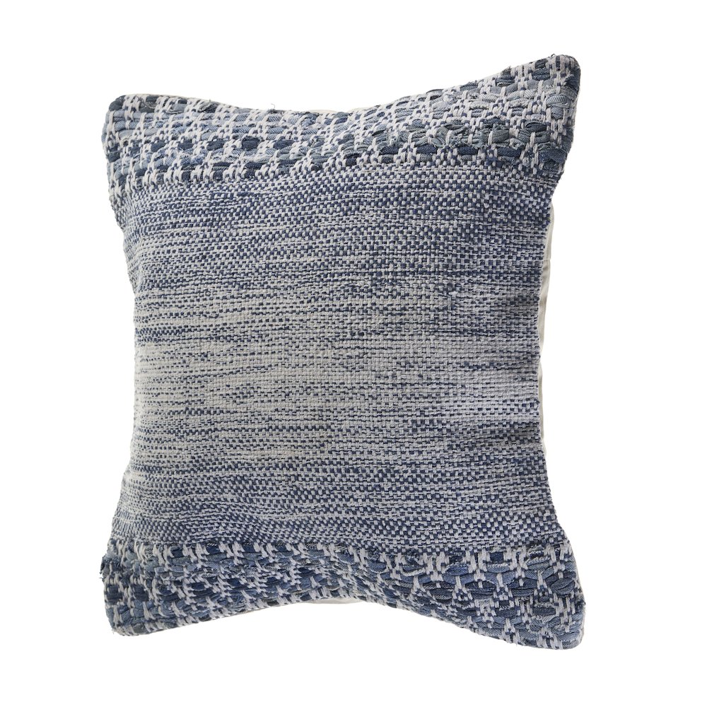 Blue and Ivory Textured Throw Pillow. Picture 4