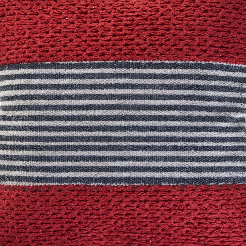 Red Nautical Striped Throw Pillow. Picture 6