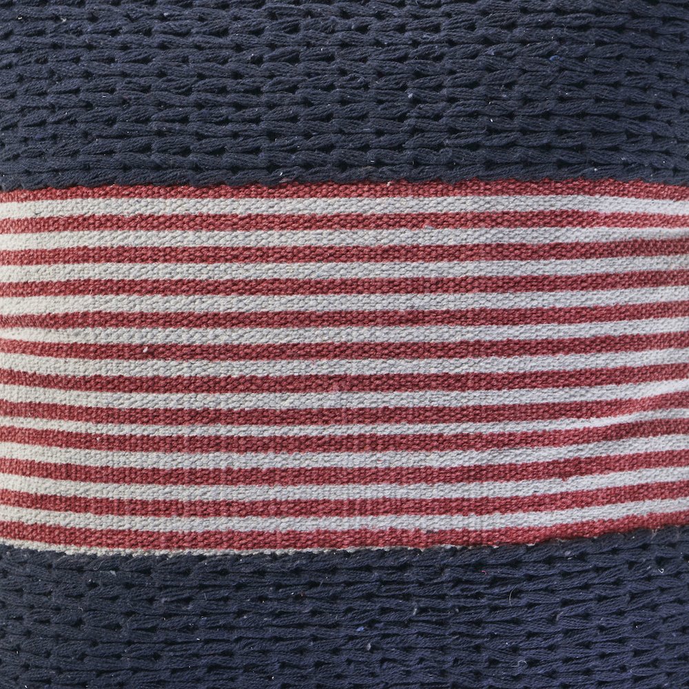 Navy Nautical Striped Throw Pillow. Picture 6
