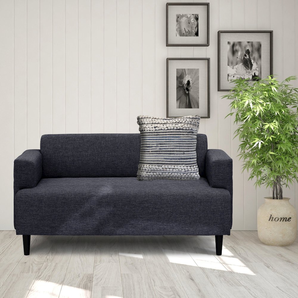 Mindy Cotton Blend Pillow Set of 2 in Blue/Gray, 18" x 18". Picture 7