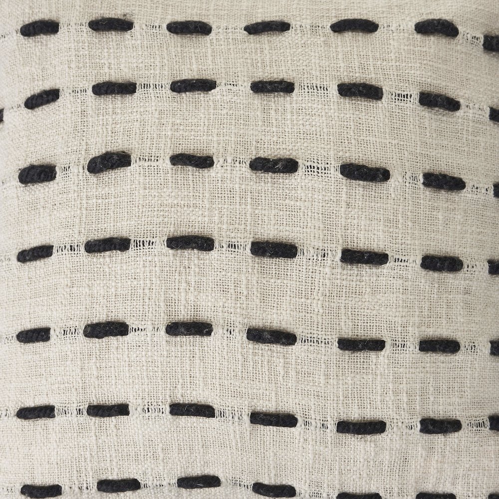 Evette Rios Elevate Tasseled Black and Cream Stitched Throw Pillow. Picture 5