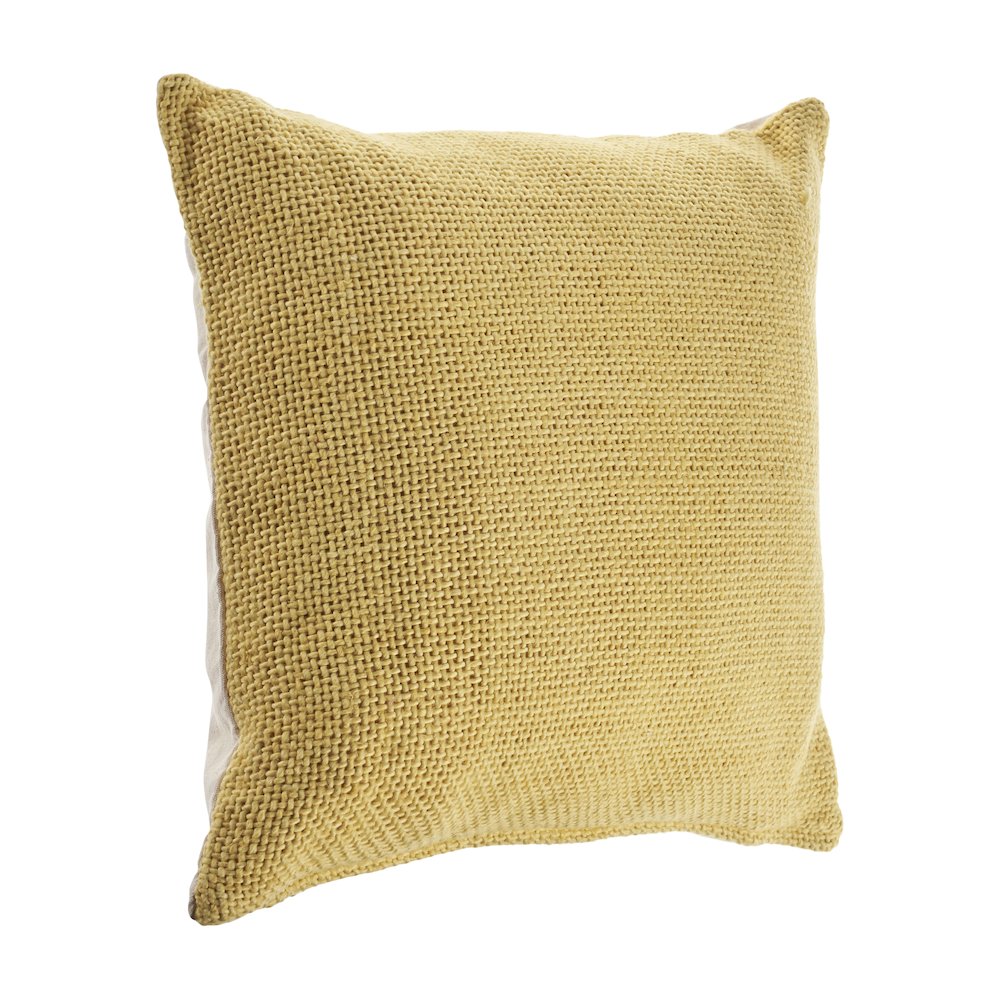 Evette Rios Felicity Cream Gold Solid Throw Pillow. Picture 5