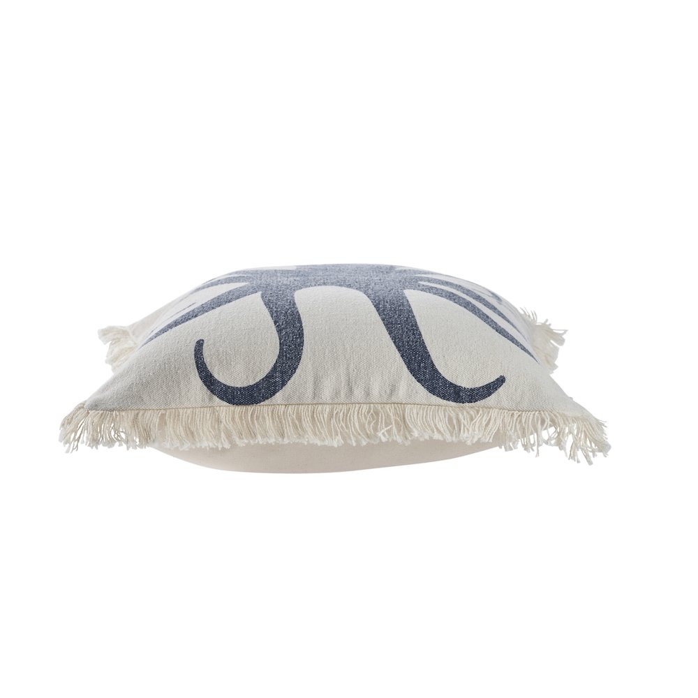 Octopus Fringe Coastal Throw Pillow. Picture 3
