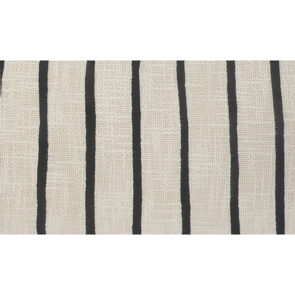 Striped Ivory and Black Fringe Pillow. Picture 2