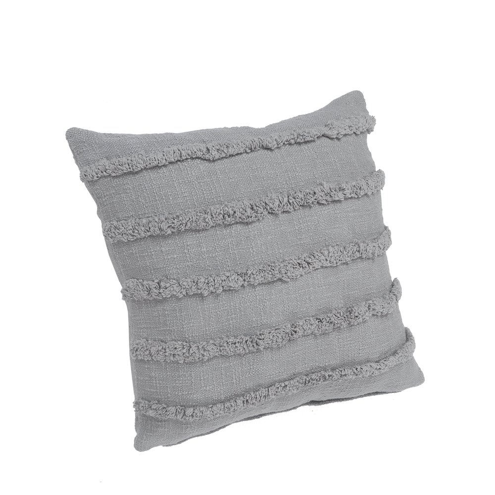 Gray Overtufted Solid Throw Pillow. Picture 6