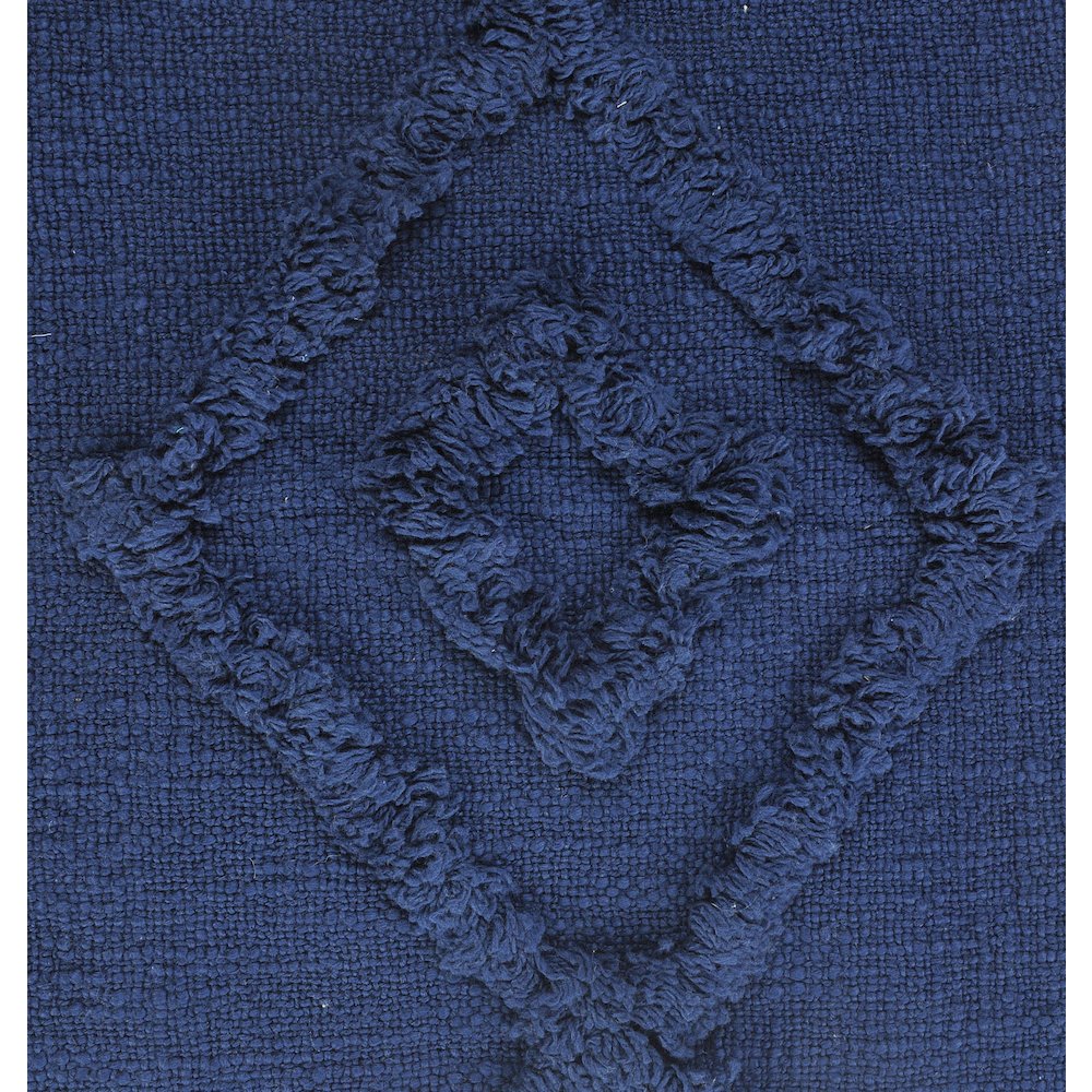 Solid Decorative Diamond and Bordered Cotton Throw Pillow. Picture 2