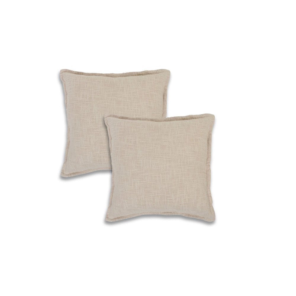 Aspen Cotton Pillow Set of 2 in Beige, 20" x 20". Picture 1