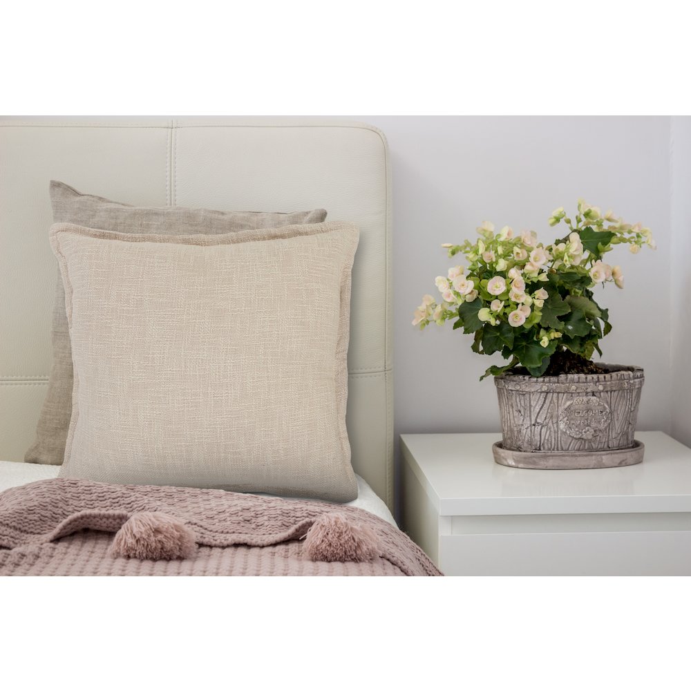 Solid Birch Square Throw Pillow. Picture 7