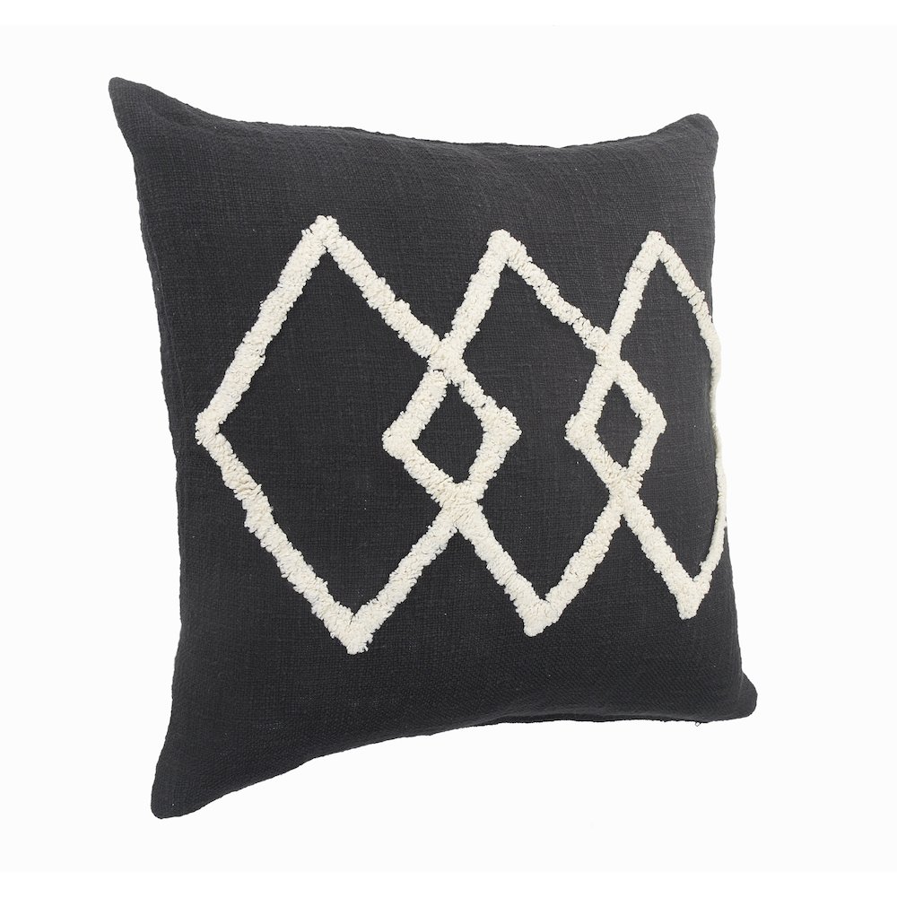 Evette Rios Avant-Garde White Tufted Diamond Throw Pillow. Picture 4