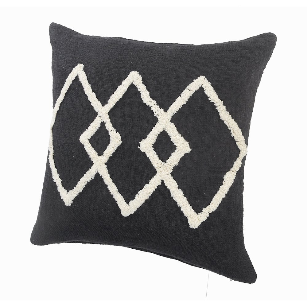 Evette Rios Avant-Garde White Tufted Diamond Throw Pillow. Picture 5