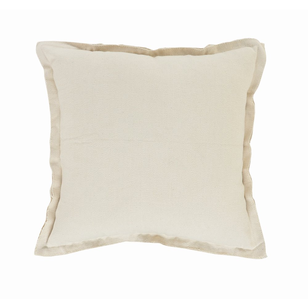 Solid Beige Ribbon Throw Pillow. Picture 6