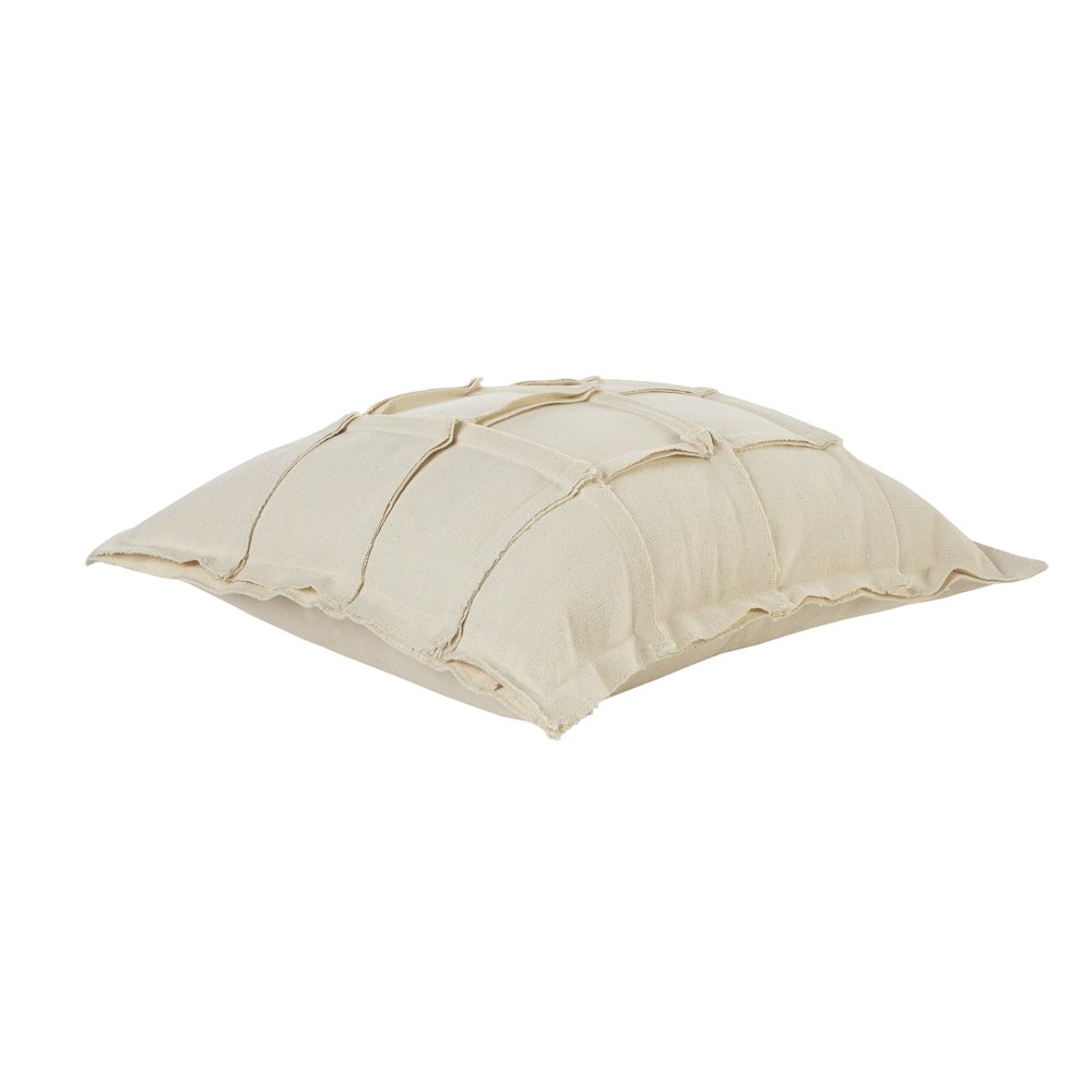 Solid Beige Ribbon Throw Pillow. Picture 7