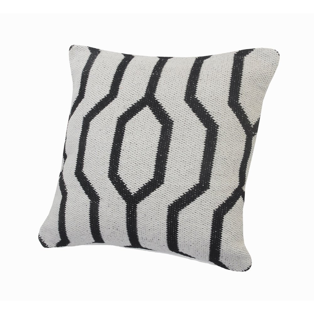 Black and White Geometric  Throw Pillow. Picture 5