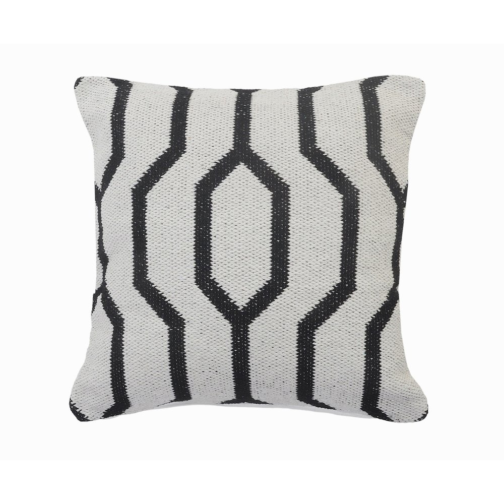 Black and White Geometric  Throw Pillow. Picture 1