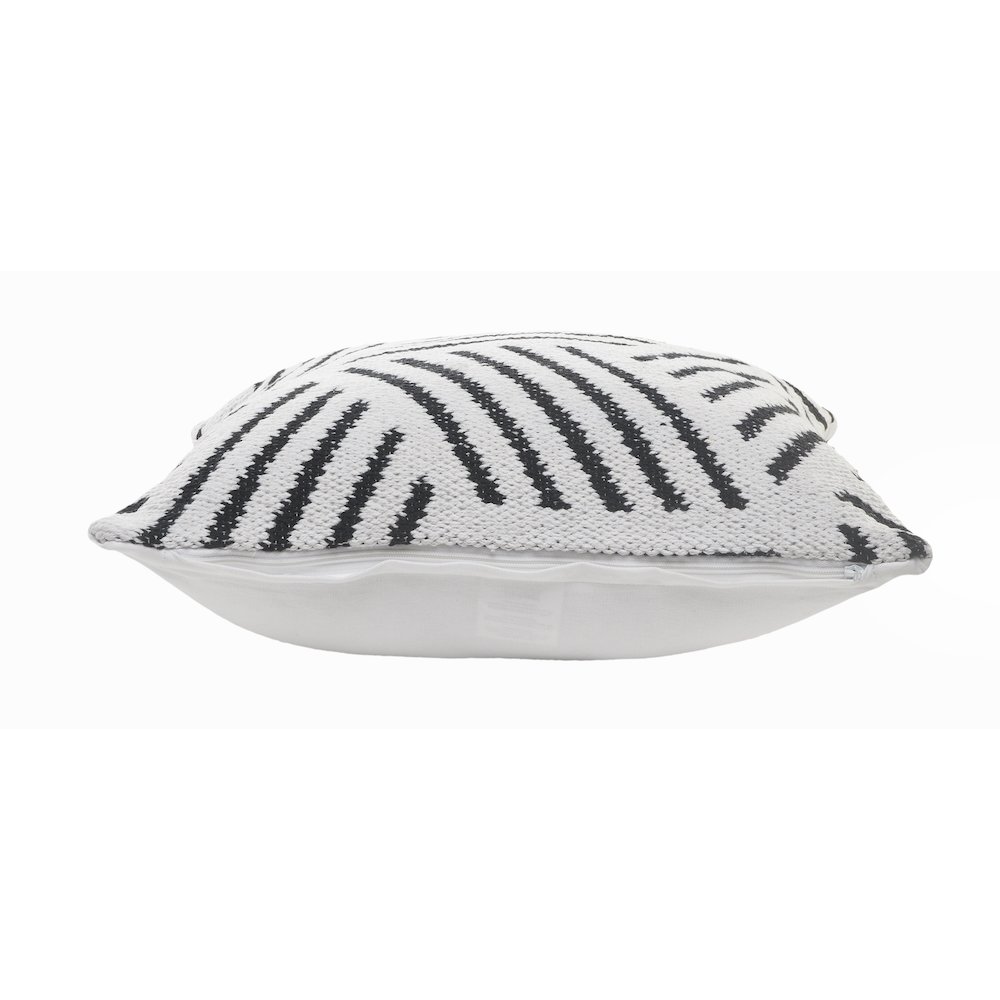 Evette Rios Elemental Geometric Striped Throw Pillow, Black. Picture 3