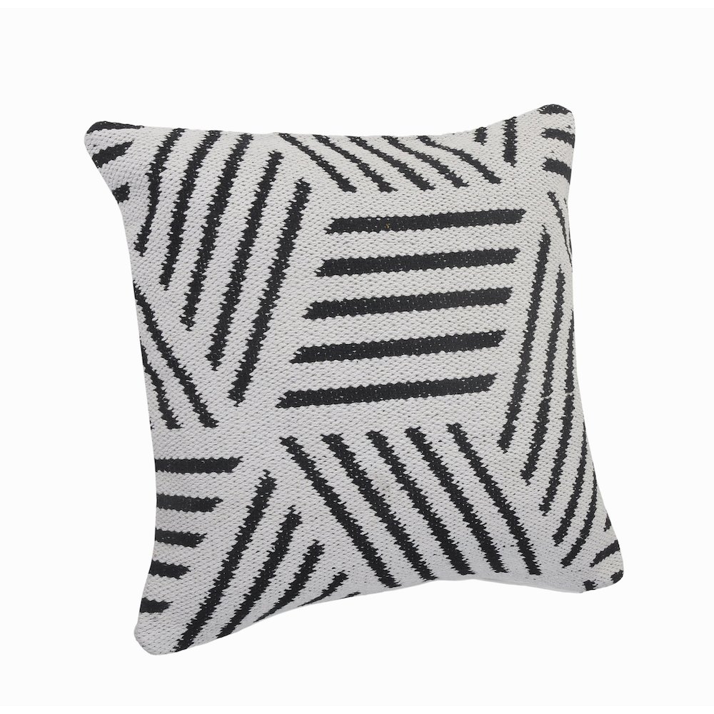Evette Rios Elemental Geometric Striped Throw Pillow, Black. Picture 4