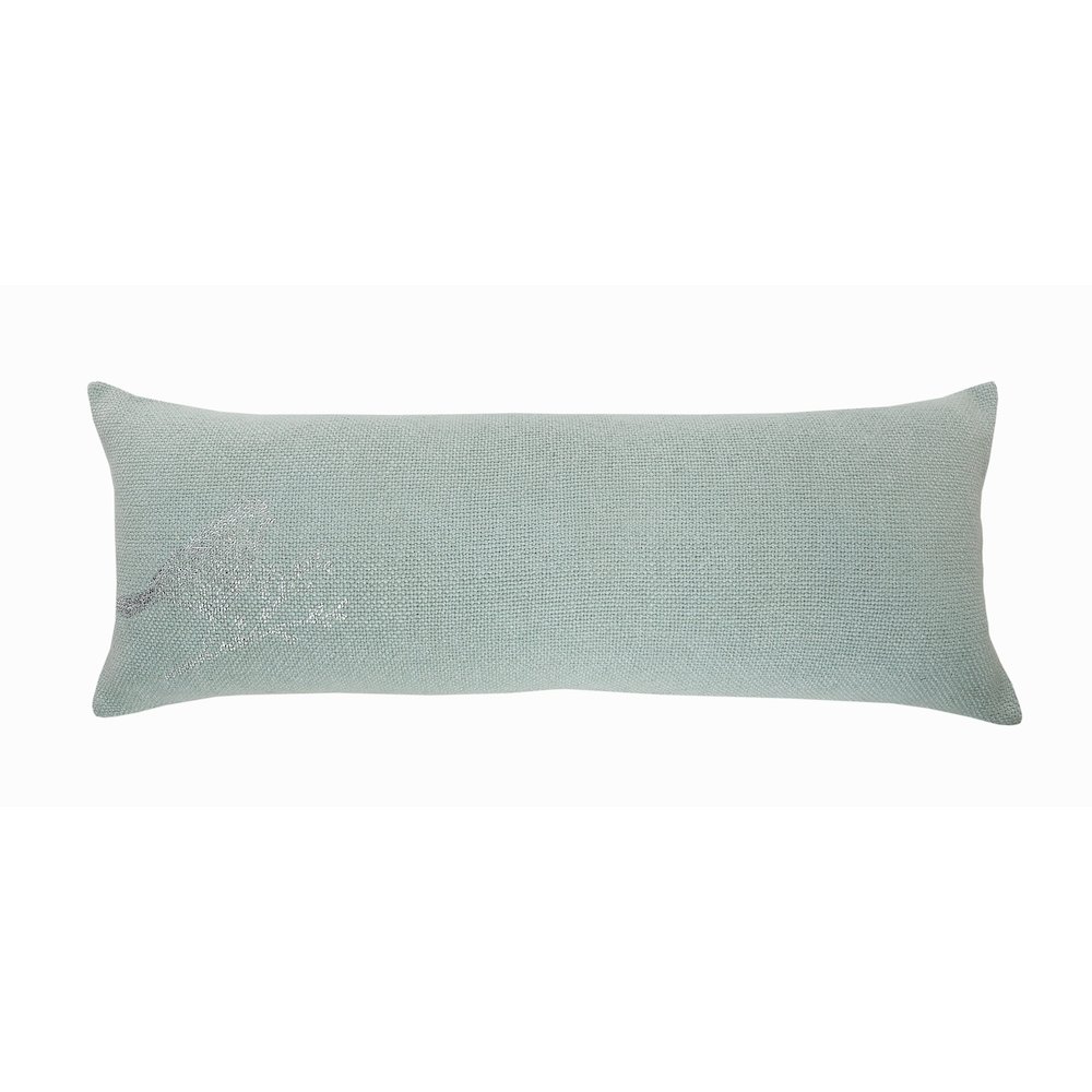 Silver Pirched Bird Lumbar Pillow. Picture 1