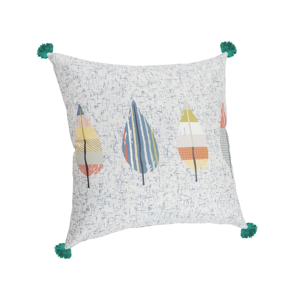 Colorful Summer Cabin Leaves Throw Pillow. Picture 2