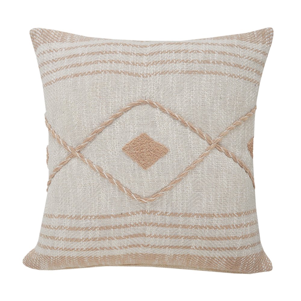 Coastal Edge Geometric Diamond Throw Pillow. Picture 1