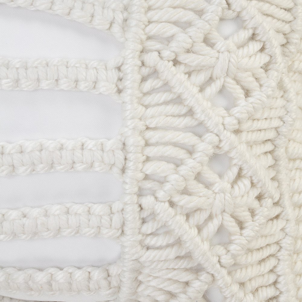 Handmade Macrame Indoor Outdoor Lumbar Pillow. Picture 2