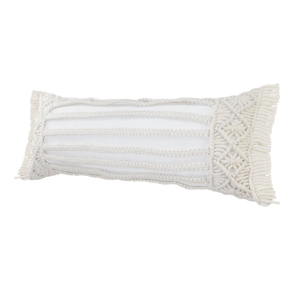 Handmade Macrame Indoor Outdoor Lumbar Pillow. Picture 7