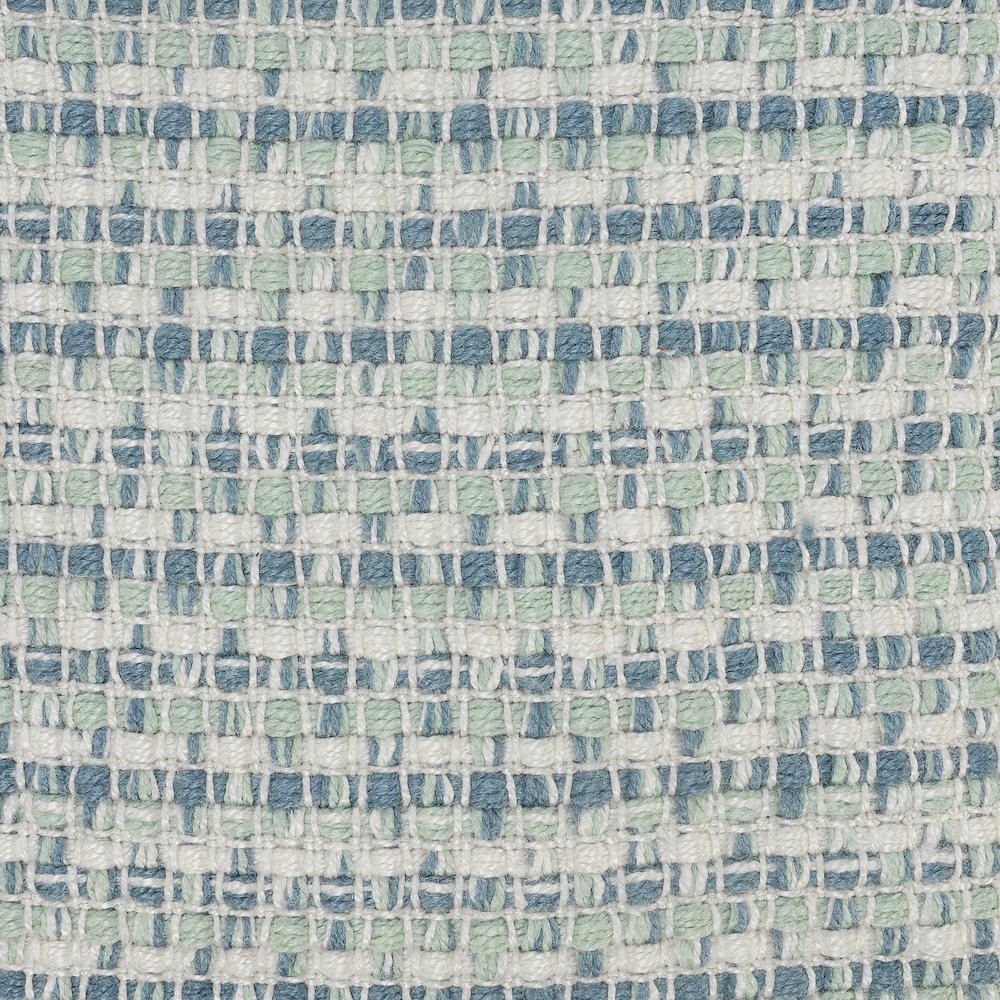 Ox Bay Hand-Woven Blue/Green Stripe Resistant Polyester Pillow. Picture 2