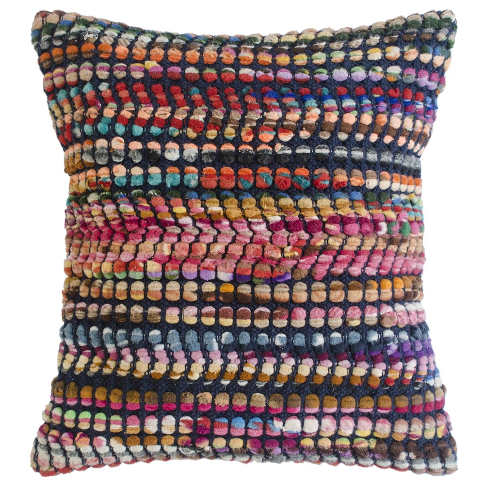 Multicolored Bohemian Geometric Throw Pillow. Picture 1