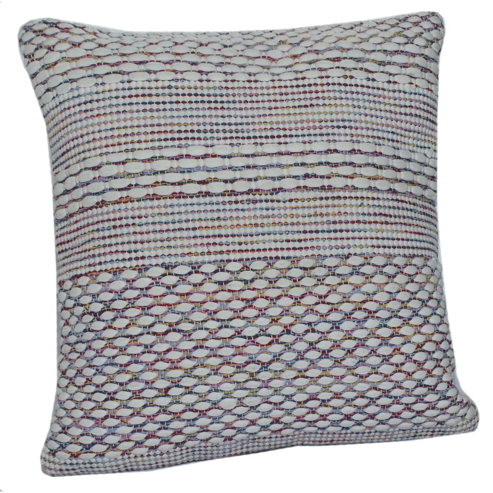 Multicolored Motif Striped Throw Pillow. Picture 4