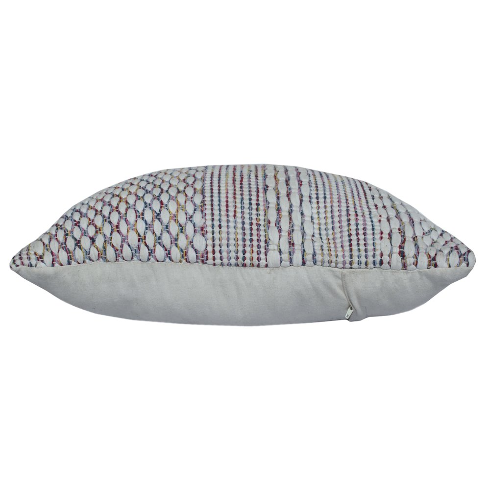 Multicolored Motif Striped Throw Pillow. Picture 6