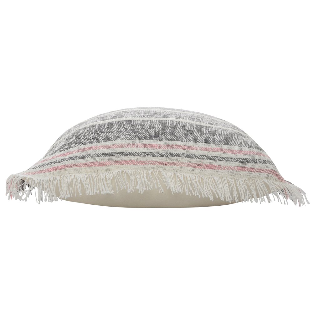 Angelica Striped Casual Throw Pillow with Fringe. Picture 4