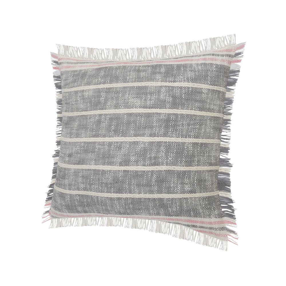 Angelica Striped Casual Throw Pillow with Fringe. Picture 6