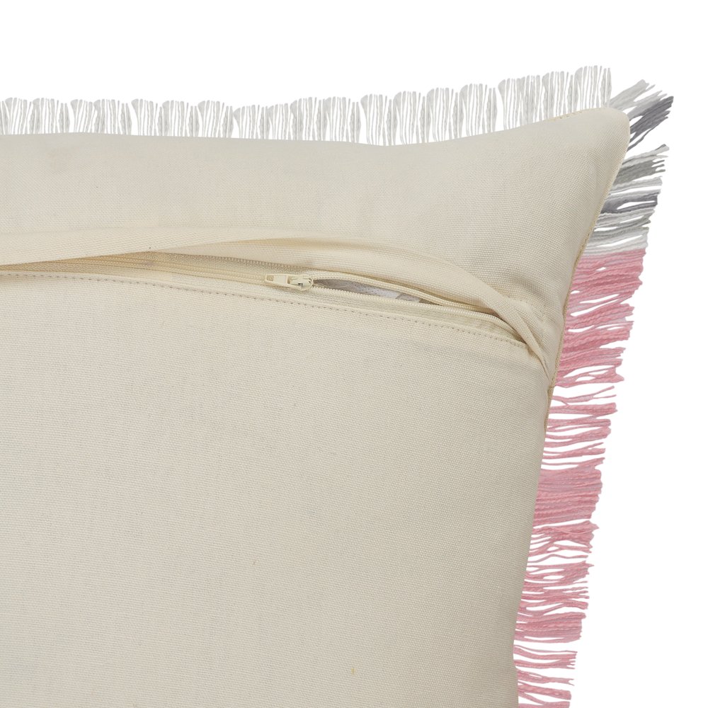 Stephanie Color block Casual Throw Pillow with Fringe. Picture 3