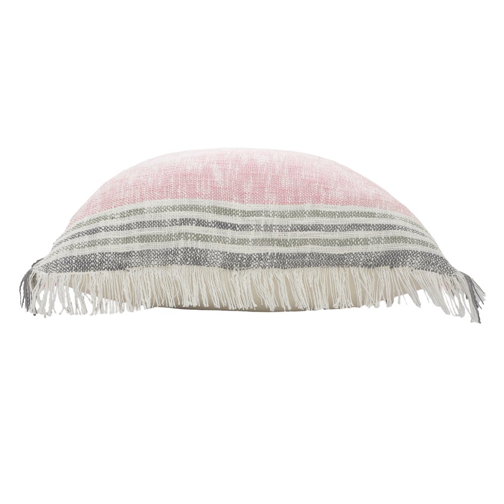 Stephanie Color block Casual Throw Pillow with Fringe. Picture 4
