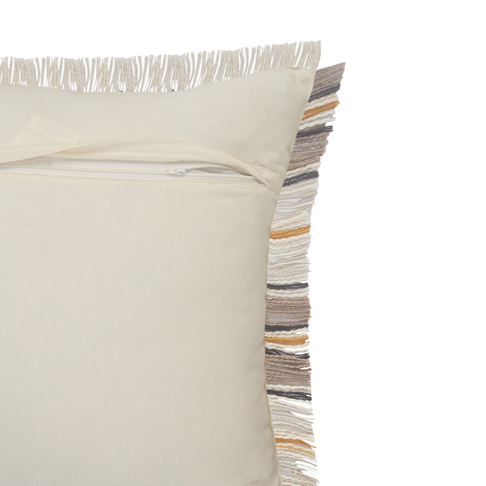 Graham Striped Casual Throw Pillow with Fringe. Picture 3