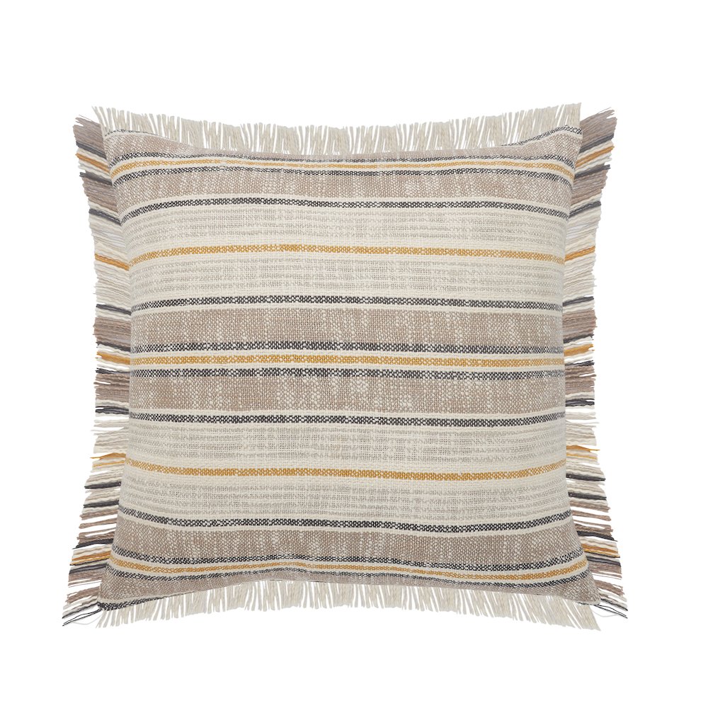 Graham Striped Casual Throw Pillow with Fringe. Picture 1