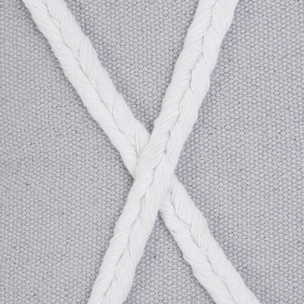Coastal Geometric Braided and Tasseled Throw Pillow. Picture 2