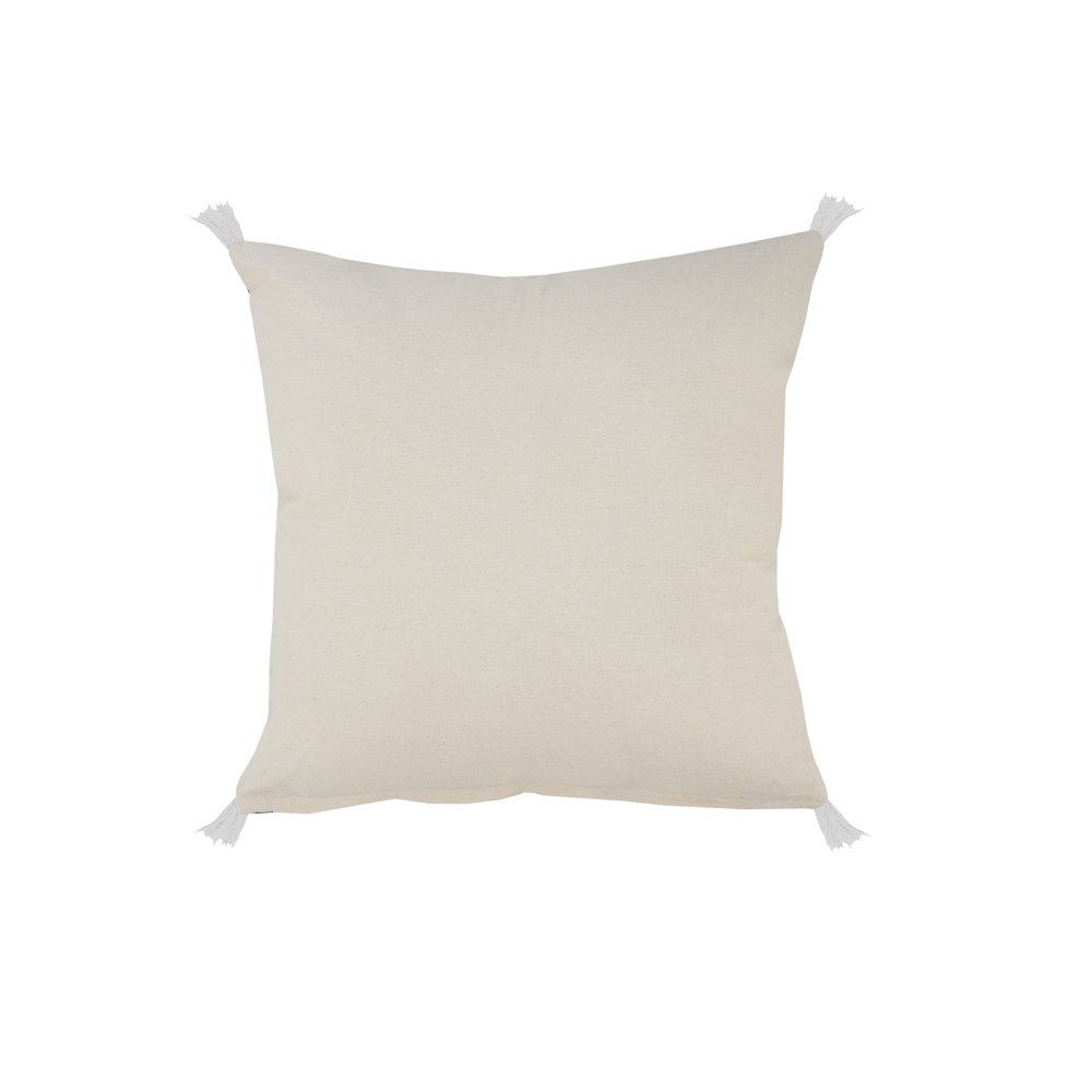 Coastal Geometric Braided and Tasseled Throw Pillow. Picture 4