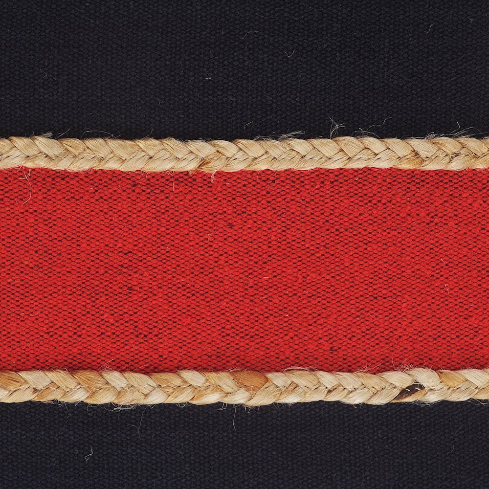 Atlantis Americana Striped Throw Pillow with Jute Braiding. Picture 2